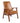 Hockney Genuine Leather Accent Chair With Wood Frame Tan