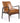 Marlow Tan Genuine Leather Mid Century Accent Chair