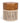 Arlo Tan Leather And Rope Round Footstool