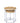 Round Nest Of Two Tables Light Oak Metal Powder Coated Silver Base