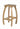 Curved mango wood bar stool in light oak finish