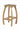 Curved mango wood bar stool in light oak finish